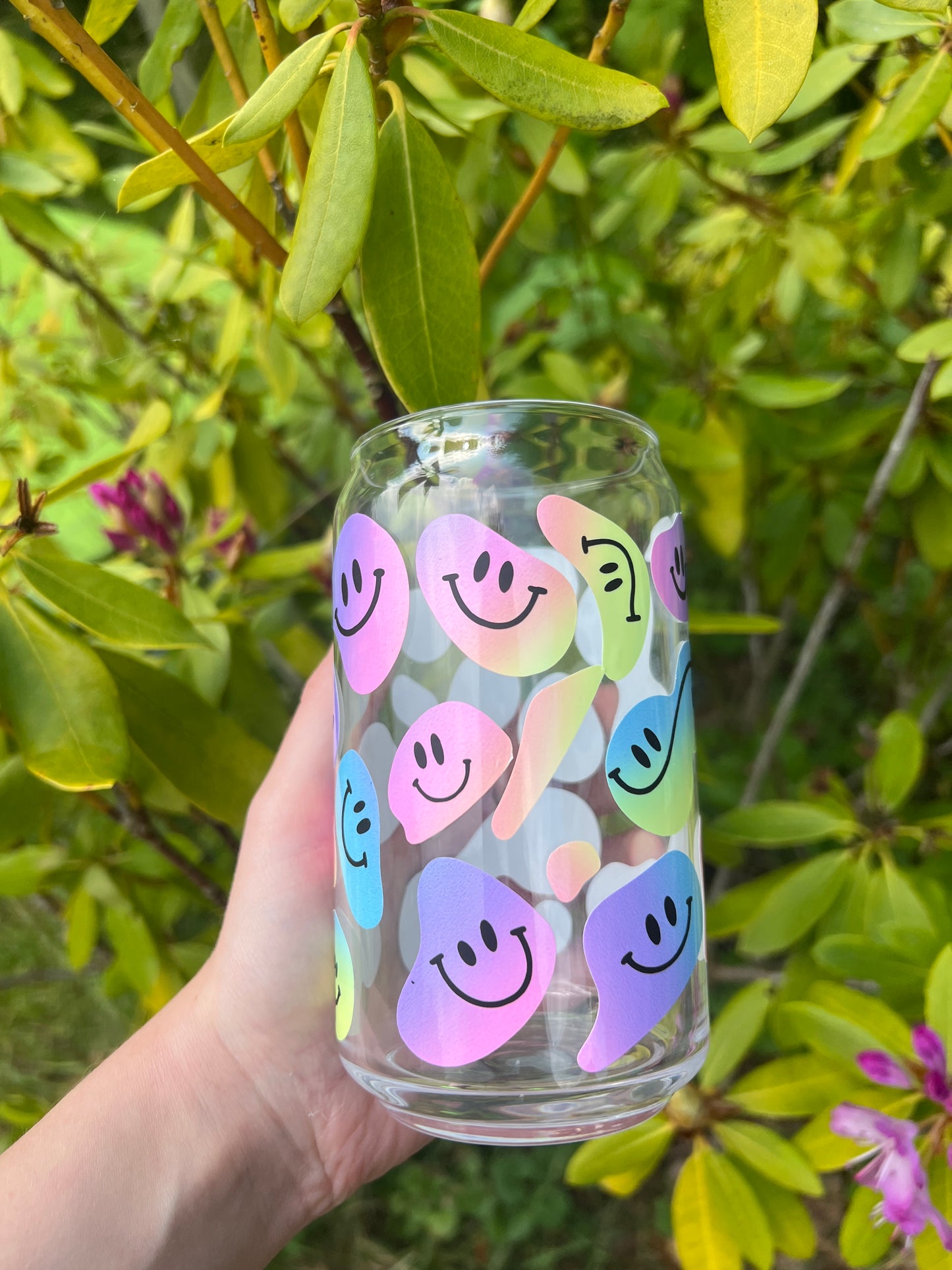 Rainbow Smiley glas